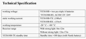 เครื่องตรวจจับอินฟราเรด เซ็นเซอร์โฟโต้เซลล์เดี่ยว เครื่องตรวจจับควันแบบลำแสงอินฟราเรด Yet610B - Product Image 6