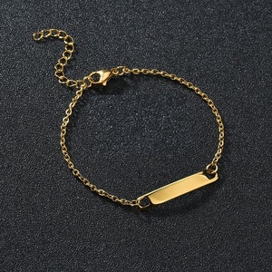 Bracelet personnalisé avec nom pour enfants, plaqué <span class=keywords><strong>or</strong></span>, acier inoxydable, motif géométrique, tendance, cadeau pour fête d'enfant et anniversaire - Product Image 4