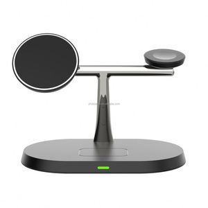 15W 3-in-1 Folding Stand Wireless Charger Type-C with Fast <b>Adapters</b> for Smartphones Smartwatches Earphones - Product Image 3