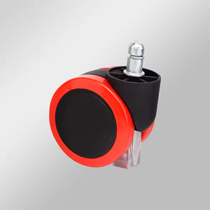 Premium-Qualität 65mm Nylon <span class=keywords><strong>PU</strong></span>-Rollen PP-Rad Schwarzer Kern Schwenkbar Gewindestange Statisch Doppelrad Trolley-Wagen Möbel - Product Image 2