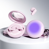 Headphone TWS Terlaris dengan Efek Lampu LED, Headphone Olahraga Tahan Air Dilengkapi Cermin Rias