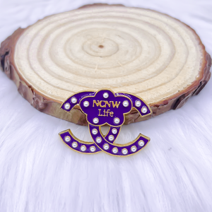 Luxe Designer Accent Paars Geëmailleerde Nationale Raad Van Neger Vrouwen Geïnspireerd Ncnw Life Ncnw Erfenis Parel Reversspeld Broche - Product Image 4