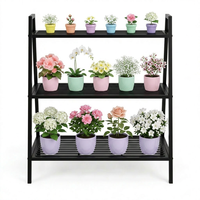 Étagère à plantes en métal robuste à 3 niveaux, capacité de 150 kg, pour l'intérieur et l'extérieur, jardin, balcon, support de rangement pour pots de fleurs