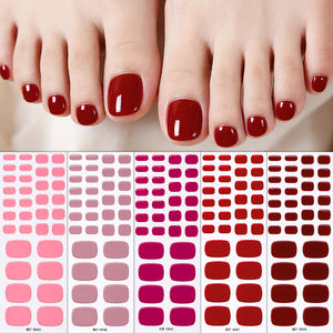 Bandes de gel pour ongles de couleur unie, adhésif complet, imperméable, gel pour ongles de pied semi-durci coréen, enveloppes d'art pour ongles, <span class=keywords><strong>lampe</strong></span> UV nécessaire, autocollants pour ongles - Product Image 3