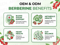 Capsules de berbérine OEM, extrait d'herbes de berbérine, capsules de chlorhydrate de berbérine, haute qualité, 500 mg, 1000 mg, compléments naturels
