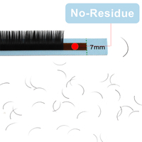 Extensions de cils inférieurs individuels naturels courts, courbure J, 0,1 mm, 5 mm, 6 mm, 7 mm