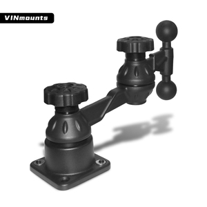 Aluminum Horizontal Vertical Swing Arm Mount With Double Ball for Lowrance and Humminbird Fish Finder Ball Mount - Product Image 5