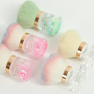 Brosse à poussière pour ongles, manche en plastique, pour enlever la poudre, brosse de nettoyage douce pour manucure, accessoires pour ongles en gel, outil. - Product Image 5