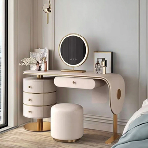 <span class=keywords><strong>Commode</strong></span> moderne en MDF avec éclairage LED et miroir lumineux pour chambre, salon, salle à manger, hall d'hôtel et rangement d'appartement - Product Image 3