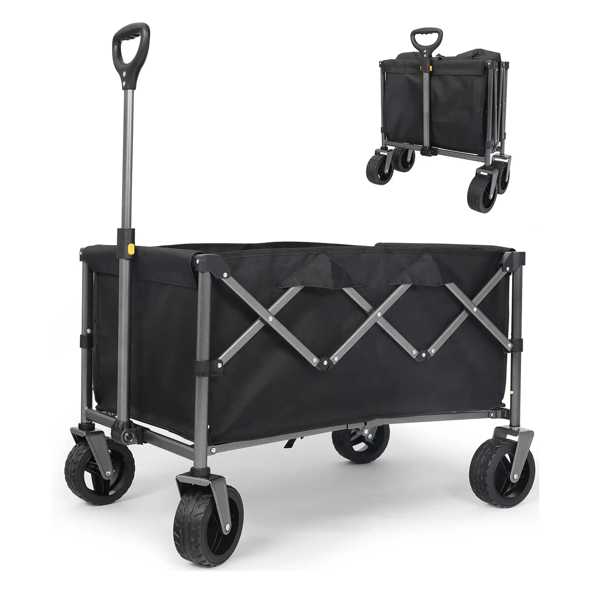 Portátil dobrável dobrável vagão Praia Carrinho Grande Capacidade Heavy Duty Folding Wagon para Sports Shopping Camping