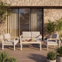 Schneller Versand aus US-Lager: Aluminium-Gartenmöbel-Set mit 5-Sitzer-Sofa und passenden Sesseln