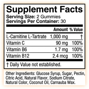 Gomitas de L-Carnitina, Vitamina C, B6 y B12, 60 Unidades, Fabricante OEM ODM, Etiqueta Privada, Directo de Fábrica - Product Image 4