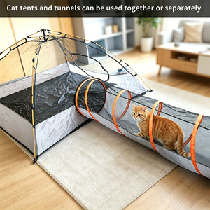 Foldable Pet <b>Playpen</b> with Tunnel Enclosure Tent for Cats Dogs <b>Rabbits</b> Indoor Outdoor Exercise Tent Breathable Pet <b>Playpen</b> Tunnel - Product Image 6