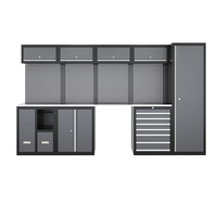 Armoire à outils en métal combinée à 5 unités avec établi multi-tiroirs pour garage industriel