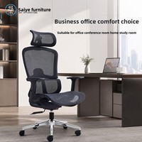 Chaise de bureau ergonomique en maille, base en acier, design minimaliste moderne, dossier haut, accoudoirs fixes, base à 5 étoiles, roulettes, chaise pivotante