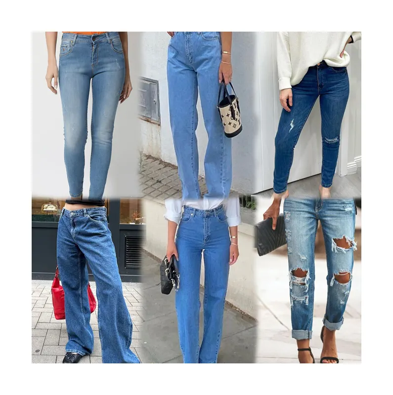 2024 Denim Jeans Stock Lote Karachi Surplus Apparels Hombres Boy's Wax Denim Jeans Pantalones Skinny Super Overstock