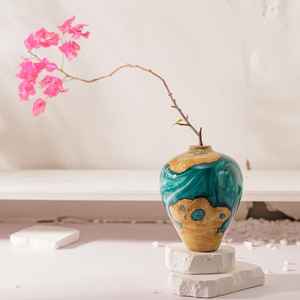 Macetas de Resina y Madera Elegantes y Funcionales para Plantas, Aptas para Suculentas, Cactus, Hierbas y Decoración - Product Image 3