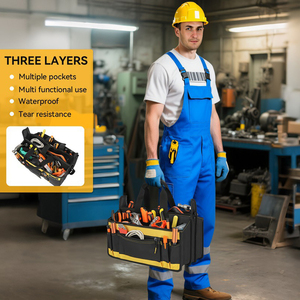 Large Capacity Electrician <b>Tool</b> Bag Polyester <b>Tool</b> Pouch Water Resistant Multi Pocket Organizer for Workshop and Outdoor - Product Image 6
