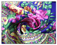 Offre Spéciale Longue Frange Russe Châle Wrap 140cm de mode Motif Floral Polyester Coton Femme Imprimer Foulard