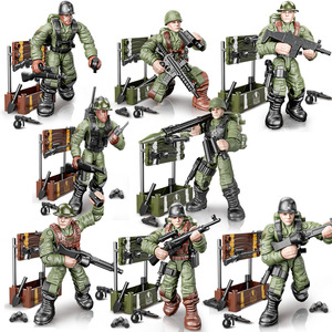 Mini-figurines militaires en plastique à petites particules, blocs de construction, ensemble de 40 pièces pour l'assemblage de scènes, figurines de soldats articulées, ornements pour garçons - Product Image 3