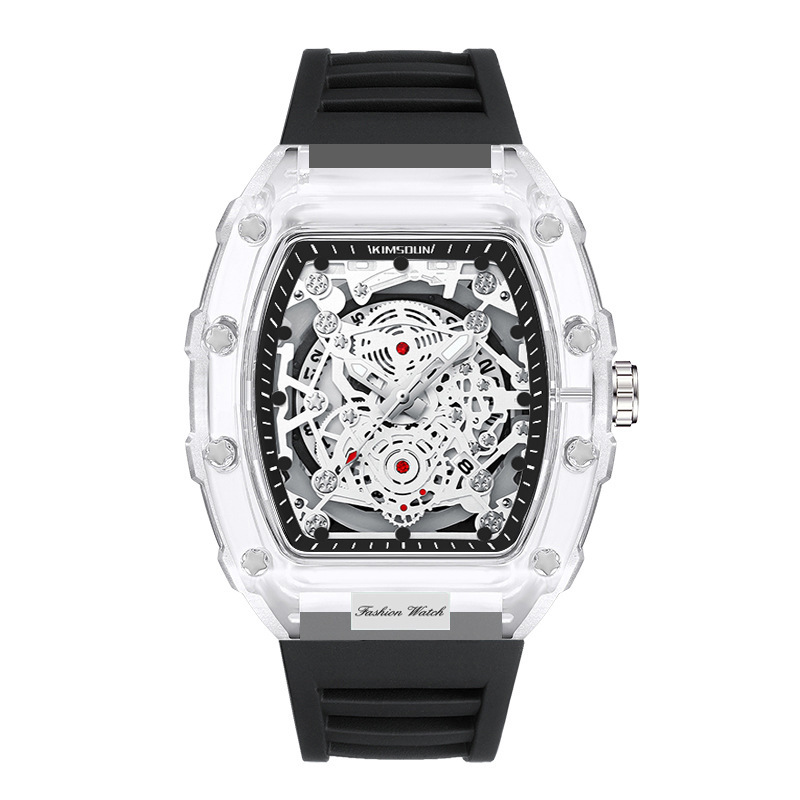 Cadran noir transparent - bracelet noir