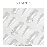 Moule à ongles double transparent avec marquages gradués, réutilisable, pour extensions d'ongles, livraison rapide, vente en gros pour salons de manucure et DIY
