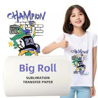 Papier de sublimation par transfert thermique Kinsedo 100g 100m en rouleau jumbo, blanc transparent, séchage rapide, taux de transfert de 98%, pour vêtements légers