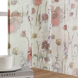 Owenie vải hoa tuyệt vải Voile thanh rèm cửa sổ bỏ túi thích hợp cho phòng khách/phòng ngủ kiểm tra rèm - Product Image 4