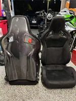 Sièges de voiture de course de luxe en cuir style RECARO CS Sportster, sièges sport en PVC et fibre de carbone pour BMW et Honda