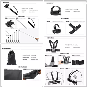 Kit de Accesorios <span class=keywords><strong>Go</strong></span> <span class=keywords><strong>Pro</strong></span> 50 en 1: Brazo de Extensión, Correa para Pecho, Mini Trípode, Monopié para Casco, Soporte de Muñeca, Tornillo para <span class=keywords><strong>Go</strong></span> <span class=keywords><strong>Pro</strong></span> 10 9 8 <span class=keywords><strong>7</strong></span> 6 - Product Image 2