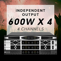 Amplificateurs de puissance de classe D professionnels GAP-D4810 à 4 canaux, montage en rack 1U, 4x600W haute puissance pour scène KTV multi-zones et église