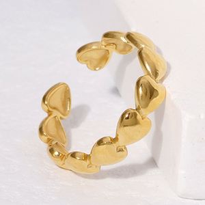 Anillos Abiertos de Acero Inoxidable con Diseño de Corazón para Chicas, Venta Directa - Product Image 1