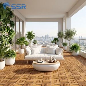 Baldosas de Madera de Acacia de 12 Listones para Terraza, Baldosas de Suelo Encajables para Exteriores, Decoración para Caminos de Balcón, Precio de Fábrica - Product Image 4