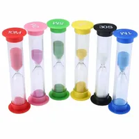 Set Jam Pasir Warna-warni 6 Buah, 30 Detik, 1, 2, 3, 5, 10 Menit, untuk Permainan Kelas Anak, Hadiah, Dekorasi Rumah