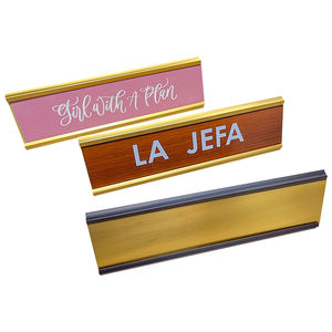 Incisione personalizzata Logo 2 "X8" in metallo argento dorato nero scrivania in bianco targhetta da scrivania per ufficio in aula - Product Image 1