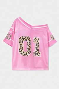 Top Corto Sexy para Mujer, Estilo Cheerleader, Personalizado, Color Rosa, Jersey de Fútbol Americano, Secado Rápido, Transpirable - Product Image 3