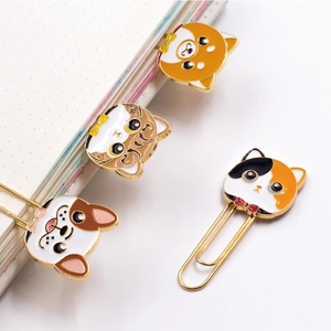 Wholesale Cute Pet Cat <strong>Dog</strong> Animal Bookmark Cartoon Student Folder Metal Bookmark Paper Metal Clip <strong>Book</strong> <strong>Mark</strong> Custom Logo for Kids - Product Image 1