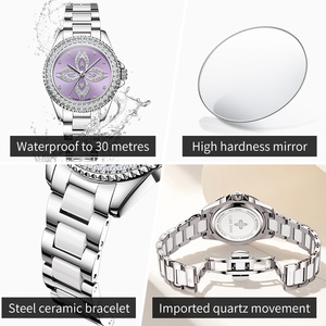 CLARE SHINE 1806 Elegante Orologio al Quarzo da Donna, Nuovo Design con Cinturino in Ceramica, Casual e Semplice con Dettagli Brillanti - Product Image 3