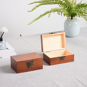 Wooden Storage <b>Box</b> Rectangular 7cm Height <b>Lockable</b> <b>Jewelry</b> Desktop Organizer Decorative <b>Box</b> - Product Image 2
