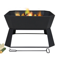 Polygone extérieur metal firepit design avec la combustion du bois dans le jardin et patio Brazier