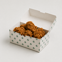Boîte en papier jetable personnalisée avec logo pour emballage alimentaire de cheeseburger, poulet frit et frites, pour marques de restauration rapide et décontractée