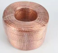 Fil tressé plat en cuivre étamé à bas prix, fil tubulaire tressé en cuivre nu, matériau en aluminium pour système de protection contre la foudre