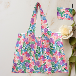 Custom Logo Promotional Gift Printed Polyester Tote Bag Recycled Reusable Fabric Canvas Mailer Brand Foldable Women Shoulder Bag - Product Image 1