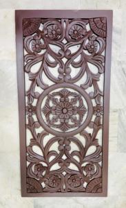 Panneau mural rectangulaire en MDF fait main, élégant art mural sculpté pour la décoration intérieure moderne, pièce d'accentuation à suspendre - Product Image 5