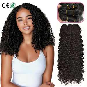 Amygirl Vente en gros économique Lot de mèches de cheveux humains 100% naturels vierges bruts Grade 10A Péruviens Cambodgiens Brésiliens Bouclés crépus - Product Image 1