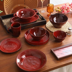 Assiette ovale en grès céramique moulée en relief avec glaçure réactive, personnalisée OEM <span class=keywords><strong>de</strong></span> qualité supérieure, pour la présentation <span class=keywords><strong>de</strong></span> poisson, vente en gros du fabricant - Product Image 6