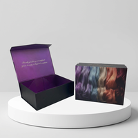 Boîte cadeau de luxe personnalisée avec logo, imperméable, doublée de satin, en carton rigide, avec fermeture magnétique, pour extensions de cheveux humains