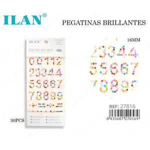 Ilan Adesivi Luminosi 16Mm Numeri 30 Pezzi Per Lavori Artigianali - Product Image 1
