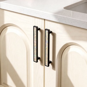 Hot Sale Solid Brass Natural Green White Shell Wardrobe Door Handles Black Cabinet Handle Square Round Drawer <strong>Knobs</strong> - Product Image 3