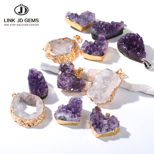 Jd đá quý bán buôn 20-50 mét tự nhiên thạch anh tím/Agate/Tourmaline/Citrine/tím thạch anh/Rock/Red thạch anh mặt dây chuyền lý tưởng cho Diy đồ trang sức - Product Image 1